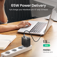 UGREEN 65W GaN ładowarka szybkie ładowanie 4.0 3.0 typ C PD ładowarka USB z QC 4.0 3.0 szybka ładowarka do iPhone 13 12 Xiaomi Laptop 3